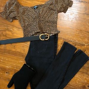 Super Skinny Mid Rise Black Jeans